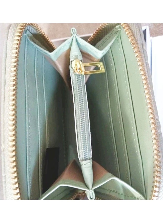 Women's Light Green Wallet Small Short Zipper Wallet Coin Purse  - Image 3