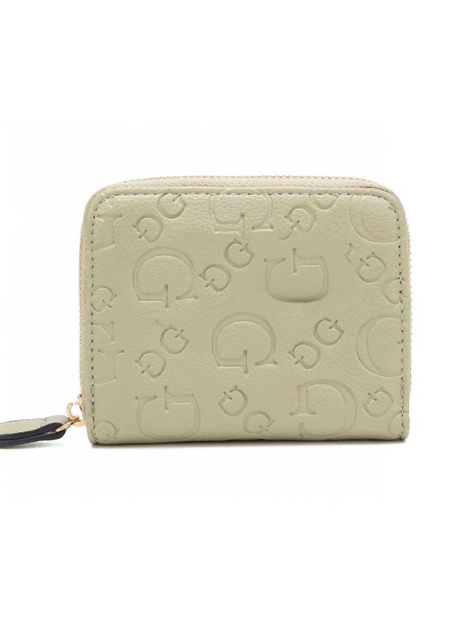 Women's Light Green Wallet Small Short Zipper Wallet Coin Purse  - Image 4