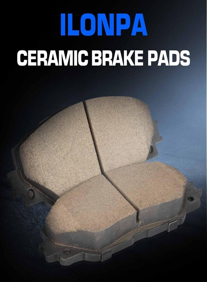 ILONPA Front Ceramic Disc Brake Pads Set for Toyota Corolla 2009-2019, RAV4 2006-2018, Matrix 2009-2014, Prius V 2012-2017, for Scion xB xD 08-14, for Lexus HS250h 10-12 4PCS(With Hardware) - Image 2