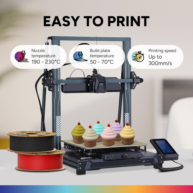 OVERTURE 2KG Bundle Matte PLA 3D Printer Filament 1.75mm, Matt Surface & Low Warping Filament 2 Pack 1kg Spool (2.2 lbs), Fit Most FDM Printers (Matte Black & Matte White) - Image 4