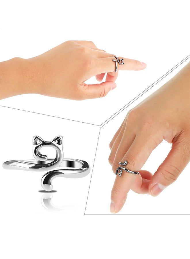 4 Pcs Knitting Crochet Loop Ring, Metal Fingers Crochet Rings, Knitting Crochet Craft Accessories Tools  - Image 3