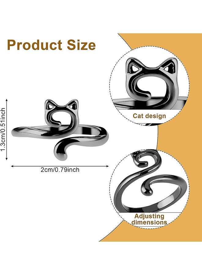 4 Pcs Knitting Crochet Loop Ring, Metal Fingers Crochet Rings, Knitting Crochet Craft Accessories Tools  - Image 2