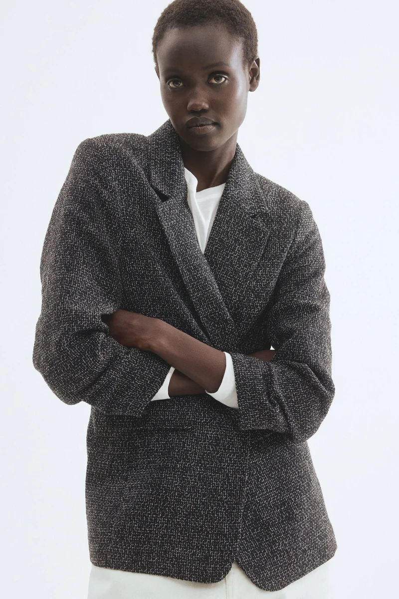 H&M Gathered-sleeve blazer