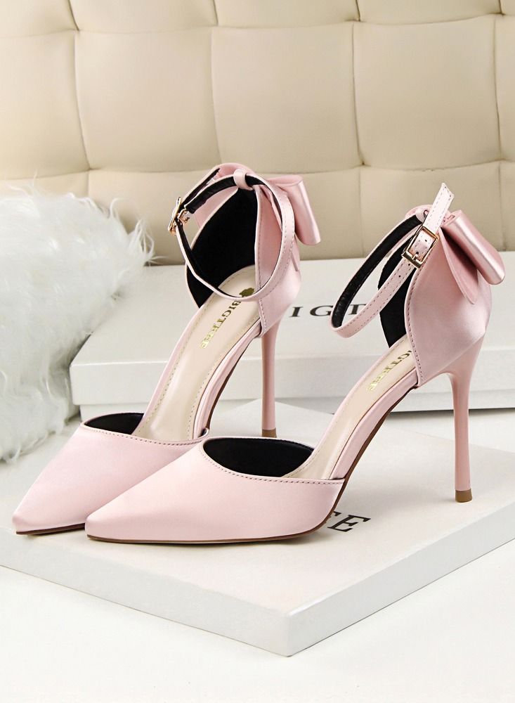 BIGTREE High-Heeled Stiletto Pointed Shoes Heel Height 10CM Pink - Image 2