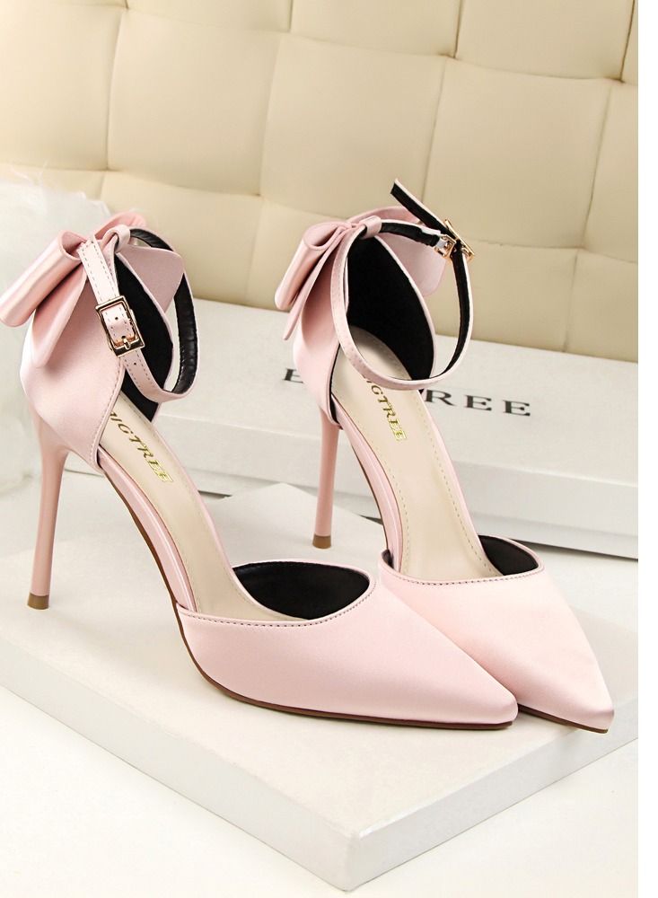 BIGTREE High-Heeled Stiletto Pointed Shoes Heel Height 10CM Pink - Image 1