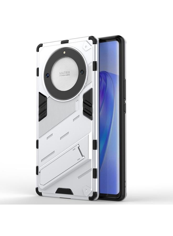 Green Tiger Case For Honor X9a/X40 5G/Magic5 Lite Punk Armor PC + TPU Phone Case with Holder - Image 1