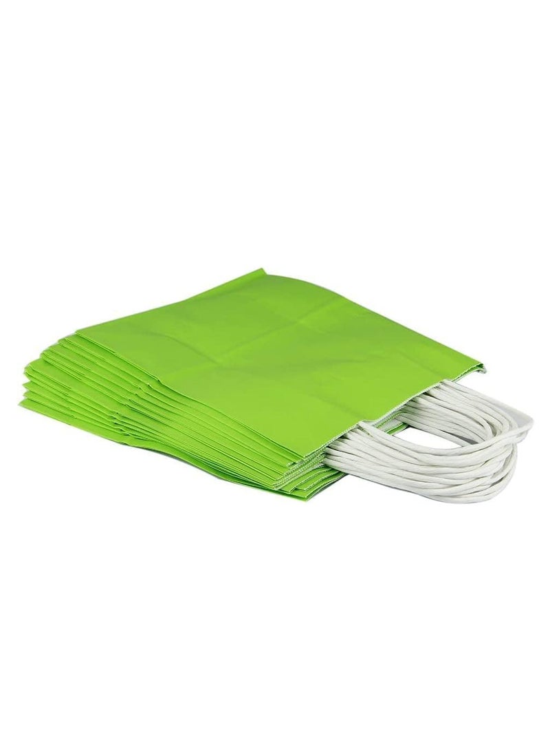 ECVV Gift Bags 12 Pieces Set Eco-Friendly Paper Bags With Handles Bulk Paper Bags Shopping Bags Kraft Bags Retail Bags Party Bags (GREEN, 27 * 22 * 11 Cm) - Image 2