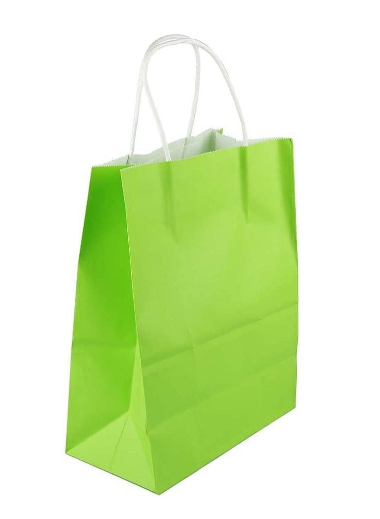 ECVV Gift Bags 12 Pieces Set Eco-Friendly Paper Bags With Handles Bulk Paper Bags Shopping Bags Kraft Bags Retail Bags Party Bags (GREEN, 27 * 22 * 11 Cm) - Image 3