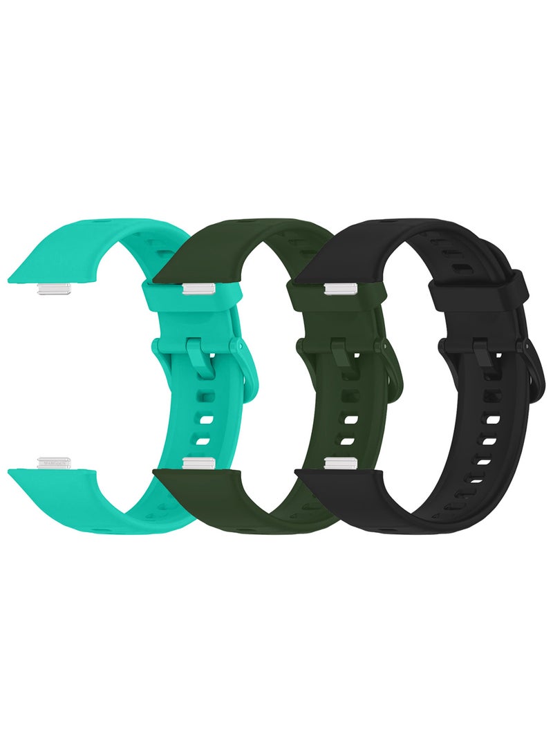 CATANES 3Packs Wristband for Huawei Watch Fit 3/Fit 4/Fit 4 Pro Bands, Silicone Bracelet Quick Release Arm Band, Replacement Smartwatch Band Quick Release Sport Straps - 3 Colours  - Image 1