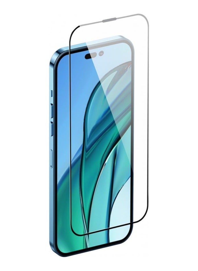 Baseus Full-Coverage 0.3mm All-Tempered-Glass Screen Protector (With Dust Filter) For iP 14 Pro (Pack Of 2 With FastStick Film Application Tool And 2 Cleaning Kits), Clear - Image 1