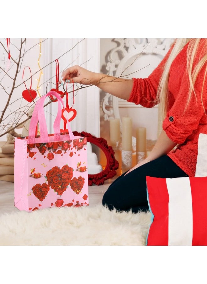 Valentines Day Gift Bags Reusable Shopping Bag Heart Rose Valentine Tote Bag Non Woven Treat Bags with Handles for Valentine's Day Wedding Party Supplies Gifts Wrapping, 9 x 8.7 x 4 Inch (16 Pieces) - pzsku/ZBB0493A283B493F71EDFZ/45/_/1736571223/d8a0ece9-9722-486b-adbb-d685ec09ab8b