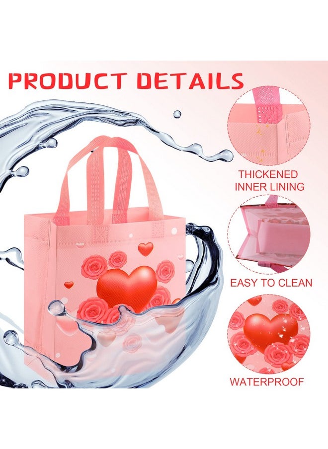 Valentines Day Gift Bags Reusable Shopping Bag Heart Rose Valentine Tote Bag Non Woven Treat Bags with Handles for Valentine's Day Wedding Party Supplies Gifts Wrapping, 9 x 8.7 x 4 Inch (16 Pieces) - pzsku/ZBB0493A283B493F71EDFZ/45/_/1736571232/35d9a9c1-f925-4502-ac64-608a7625a42a