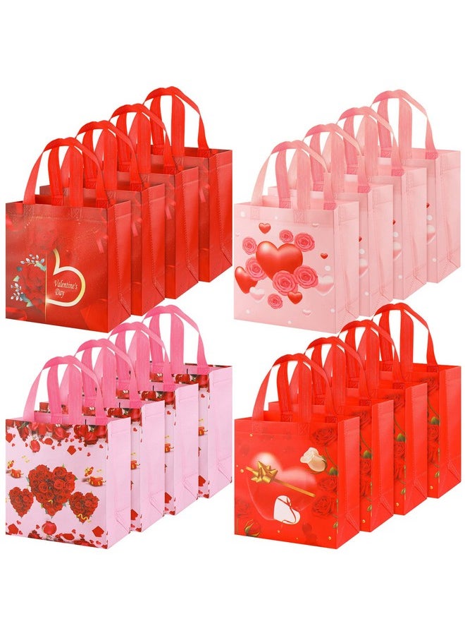 Valentines Day Gift Bags Reusable Shopping Bag Heart Rose Valentine Tote Bag Non Woven Treat Bags with Handles for Valentine's Day Wedding Party Supplies Gifts Wrapping, 9 x 8.7 x 4 Inch (16 Pieces) - pzsku/ZBB0493A283B493F71EDFZ/45/_/1736571237/249ef82f-f7c0-436a-b1d9-92e44b3978b9