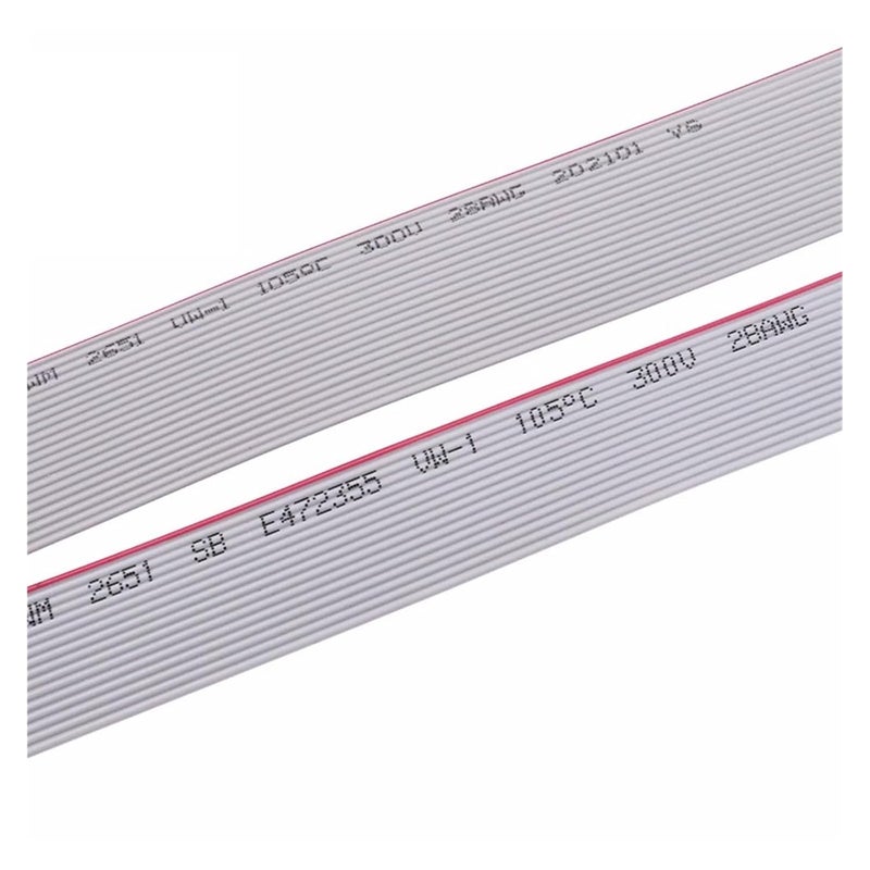 Grey Flat Ribbon Cable 1Meter 0.635MM 1.0MM .27MM Pitch Grey Flat Ribbon Cable 6/8/10/16/20/40 Pin 28AWG Wire for IDC FC .27MM/2.0MM/2.54MM Connector(1.0mm,34P) - Image 1