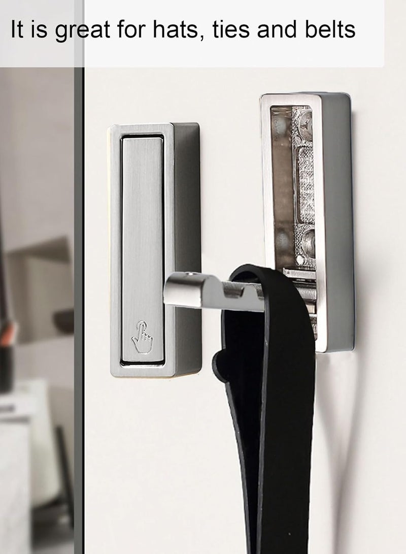 Foldable Coat Hooks 4 Pack,Heavy Duty Wall Hooks for Hanging Coats Towels Backpacks Bags Brushed Nickel Towel Hooks for a Functional Home (silver, 4) - Image 5