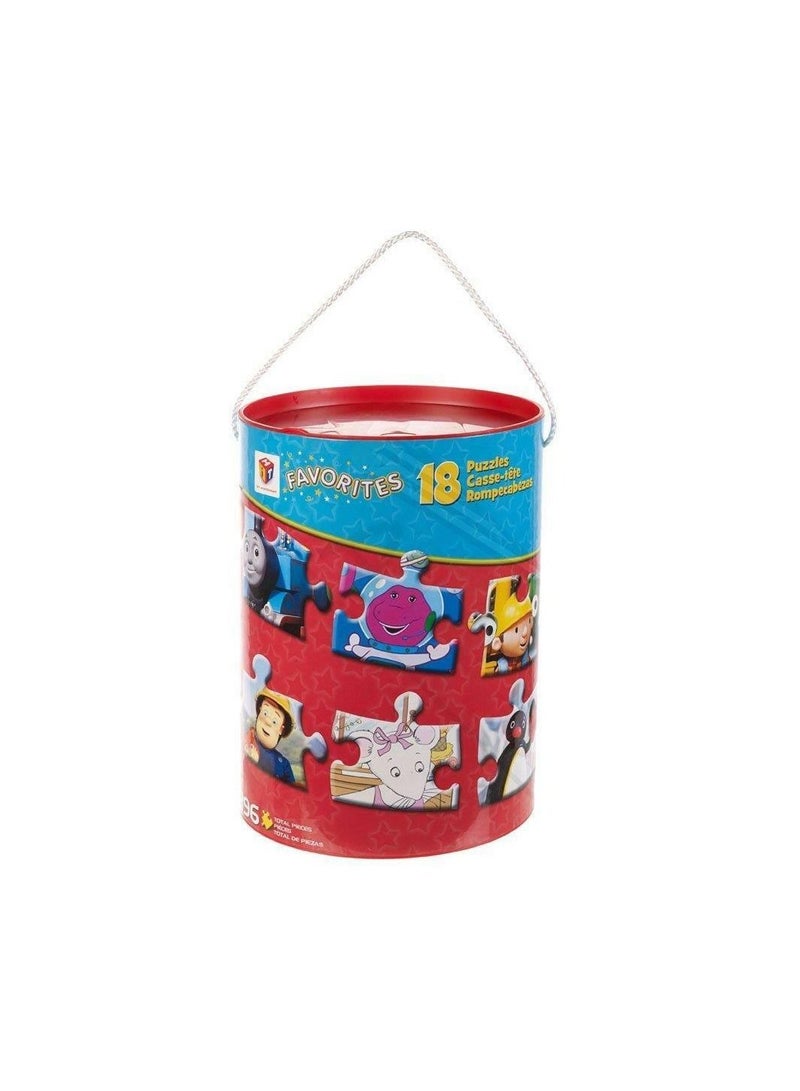 HTI المفضلات 18 في 1 دلو الألغاز توماس بارني رجل الإطفاء سام بينغو بوب والمزيد!