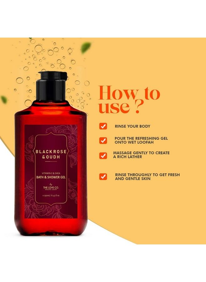 THE LOVE CO. Black Rose & Oud Body Wash ; Summer Body Wash ; Luxurious Hydrating Nourishing And Organic Body Wash Infused With Black Rose Oil And Oud Oil 250 Ml - Image 3
