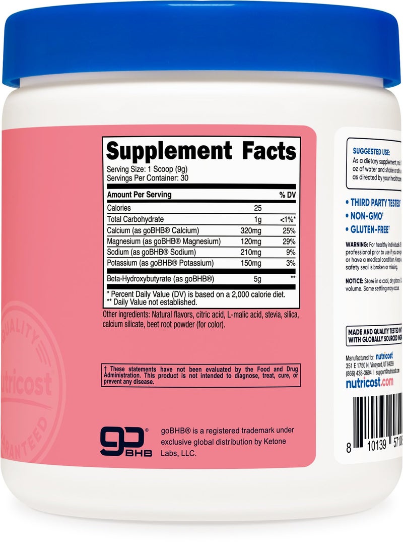 Nutricost BHB Salts Drink Mix (30 Servings, Strawberry Lemonade Flavored) (5G BHB Per Serving) - 0G Total Sugars, Vegetarian Product - Image 5