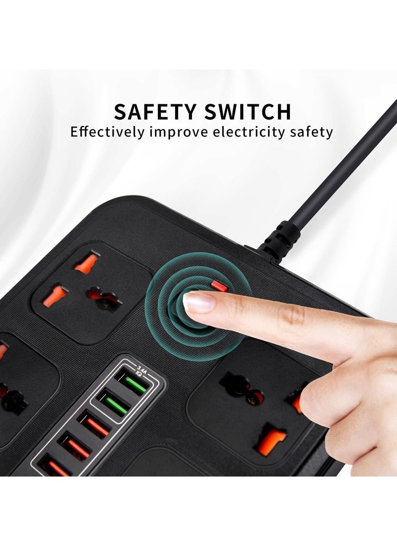 TYCOM Power Strip Surge Protector with USB Type C Extension Cord Flat Plug with Widely 4 AC Outlet and 5 USB 1 Type C Small Desktop Station Compact Socket for Travel Home and Office  - Image 3