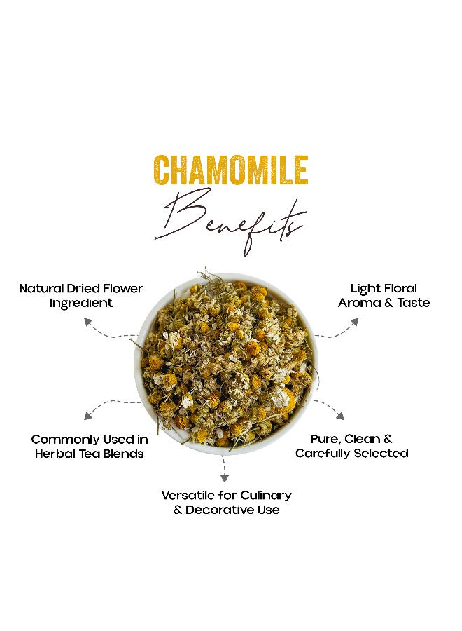 OGOC Chamomile Herbal Tea Chamomile Flowers Camomile Tea Dried Chamomile Blossoms Floral Infusion Relaxing Herbal Tea for Brewing Infusion Serving - Image 2