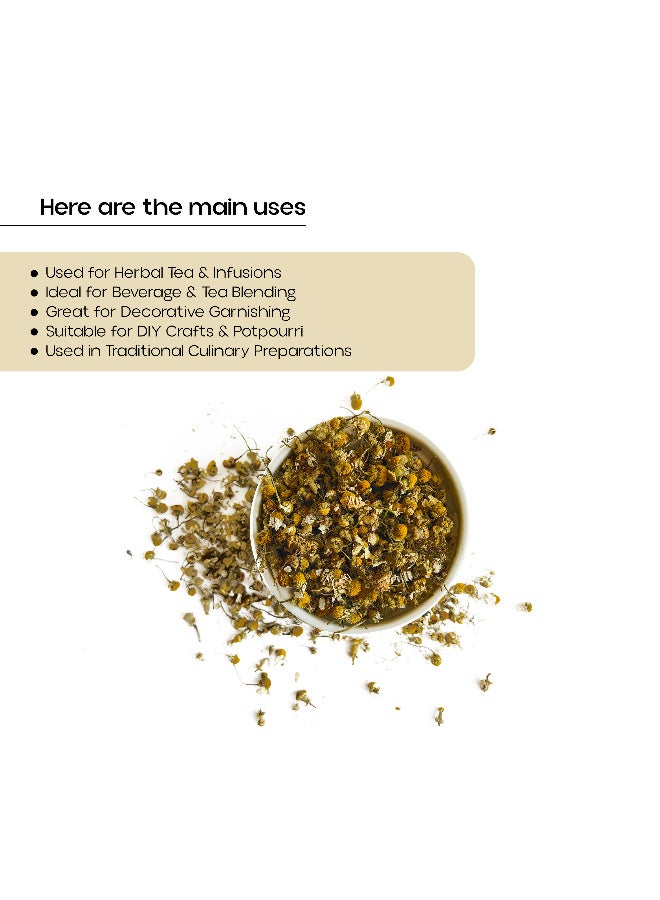 OGOC Chamomile Herbal Tea Chamomile Flowers Camomile Tea Dried Chamomile Blossoms Floral Infusion Relaxing Herbal Tea for Brewing Infusion Serving - Image 3