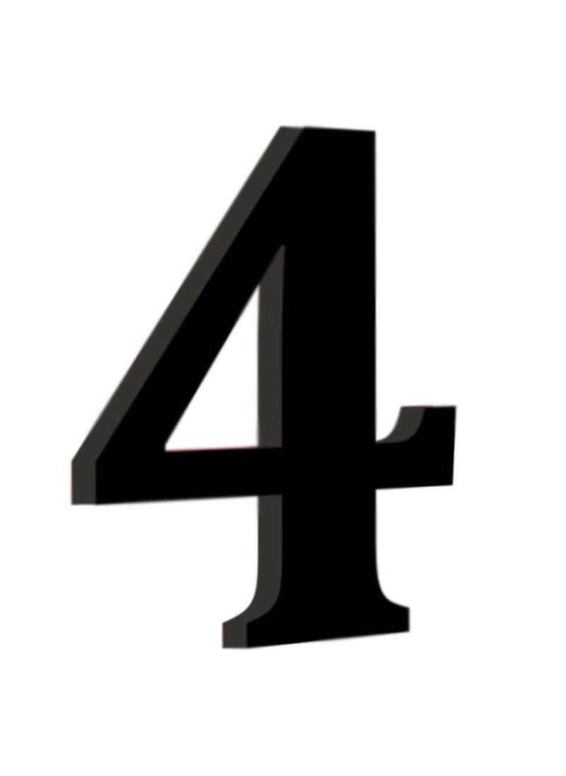 Chalk My Theme Chalk My Theme Wooden Alphabets and Numbers for Wall Decoration 5 Inch Large Wooden Number 4 in Black  - Image 1
