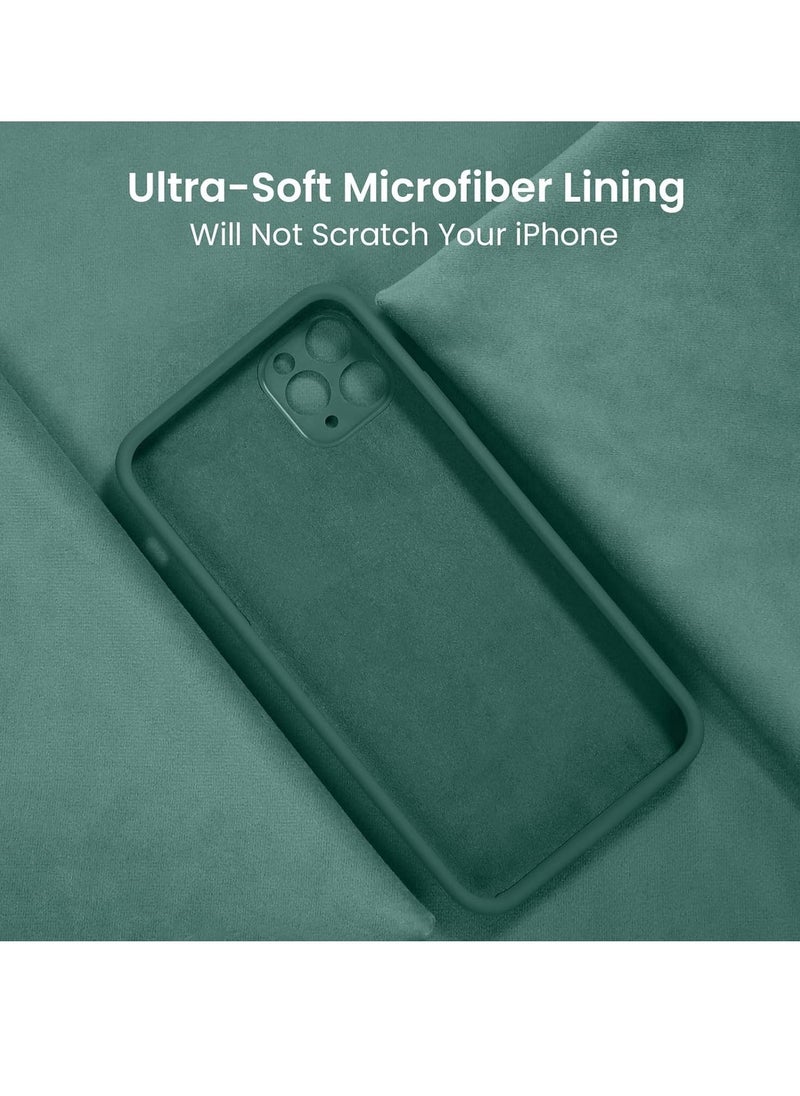 Raxoom Upgraded Silicone Case for iPhone 12 Pro 6.1" - Midnight Green, Enhanced Camera Protection, Soft Anti-Scratch Microfiber Lining - Image 4