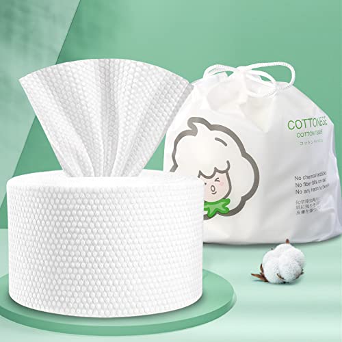 GothicBride Disposable Face Towel for Dry and Wet Use, 100% Cotton Facial Tissue, Ultra Thicked Facial Cleansing Towels, Multi-Purpose Dry Wipes for Makeup Removing, Sensitive | Baby Skincare - Image 1