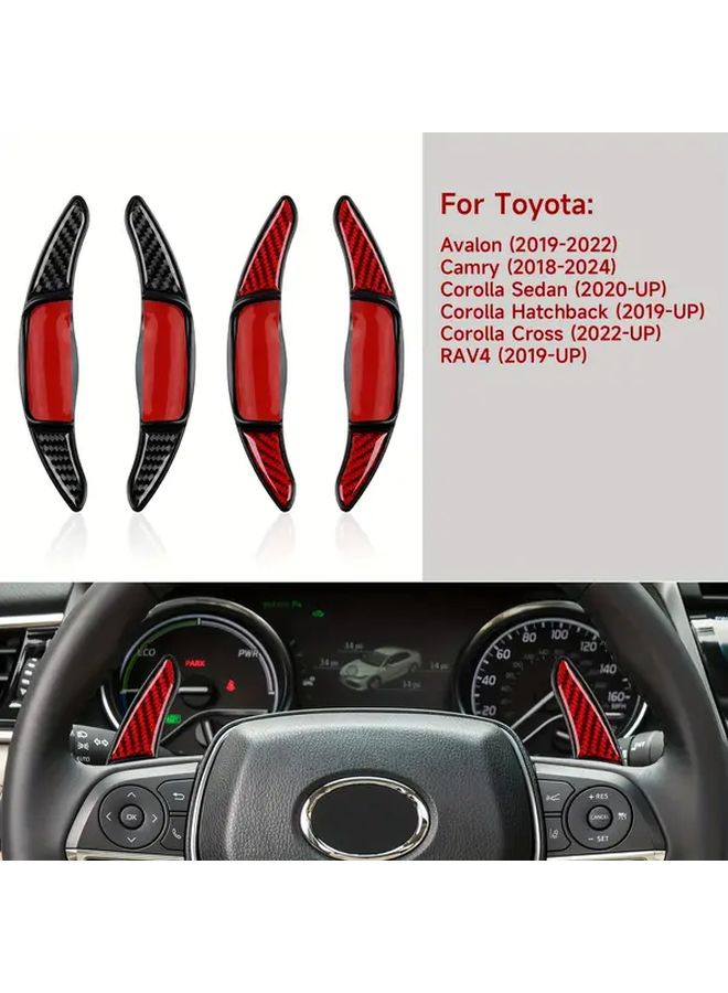 Carbon Fiber Steering Wheel Paddle Shifter Trim 2PCS Black For Toyota Models 2018 2026 - Image 2