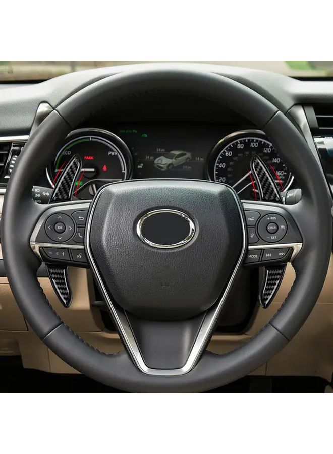 Carbon Fiber Steering Wheel Paddle Shifter Trim 2PCS Black For Toyota Models 2018 2026 - Image 4