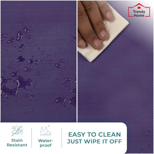 Senego by Trendy Home Anti-Slip Mat for Kitchen (45 cm x 5 m), Food Grade & Washable, Mat for Fridge, Shelves, Cupboards, EVA Shelf Liner Sheet for Drawers & Wardrobe (Diamond Texture, Purple) - Image 3