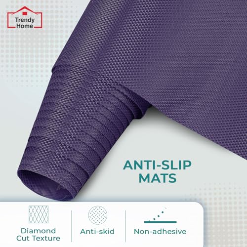 Senego by Trendy Home Anti-Slip Mat for Kitchen (45 cm x 5 m), Food Grade & Washable, Mat for Fridge, Shelves, Cupboards, EVA Shelf Liner Sheet for Drawers & Wardrobe (Diamond Texture, Purple) - Image 2