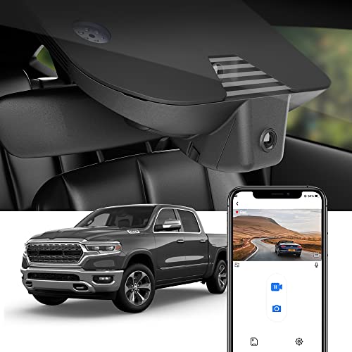 Fitcamx 4K Dash Cam Suitable for RAM 1500 (Model B) 2019-2024 Rebel Big Horn Laramie Tradesman TRX Classic, OEM Look, 2160P UHD Video, WiFi & APP, Loop Recording G-Sensor, Easy to Use, 64GB Card - Image 1