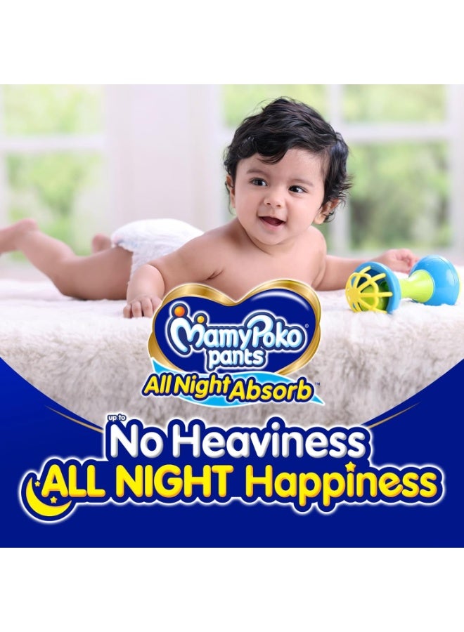 Mamypoko Pants All Night Absorb| Pant Style Baby Diapers Large Size(L), 62 Count (Pack of 2), Ideal for 9-14Kgs|+50% Wider and Repeated Absorption for All Night 12hr Protection from Leakage, Prevents Heaviness - Image 4