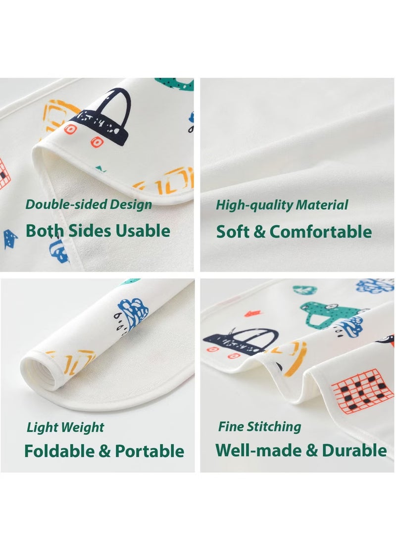 يا إلهي وسادة سرير للأطفال مقاومة للماء 100 × 110 بسطح قطن 100 ٪ ، سجادة داخلية قابلة لإعادة الاستخدام وقابلة للغسل للأطفال والأطفال الصغار والبالغين (سيارة) - Image 5
