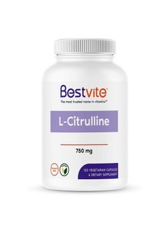 BESTVITE L-Citrulline 750mg per Capsule (120 Vegetarian Capsules) - No Stearates - No Silica - No Fillers - Non GMO - Gluten Free - Vegan  - Image 1
