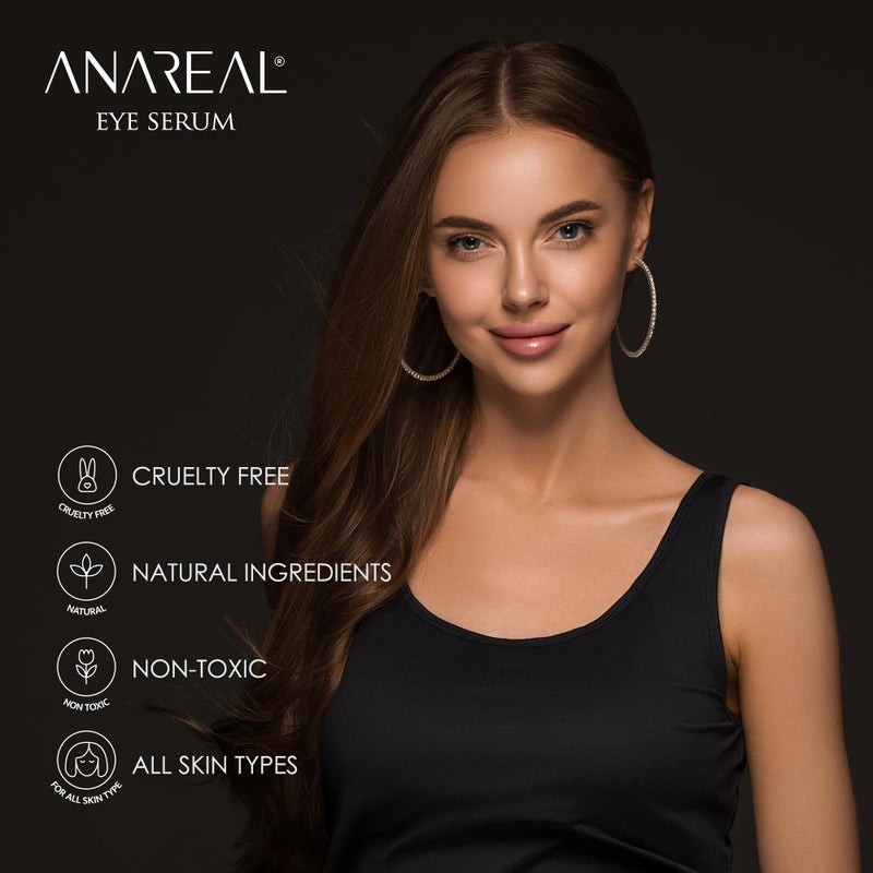 ANAREAL Eye Bags Treatment for Men: Eye Cream for Dark Circles, Caffeine Eye Cream, Eye Roller for Puffy Eyes, Puffy Eyes Treatment - Image 2
