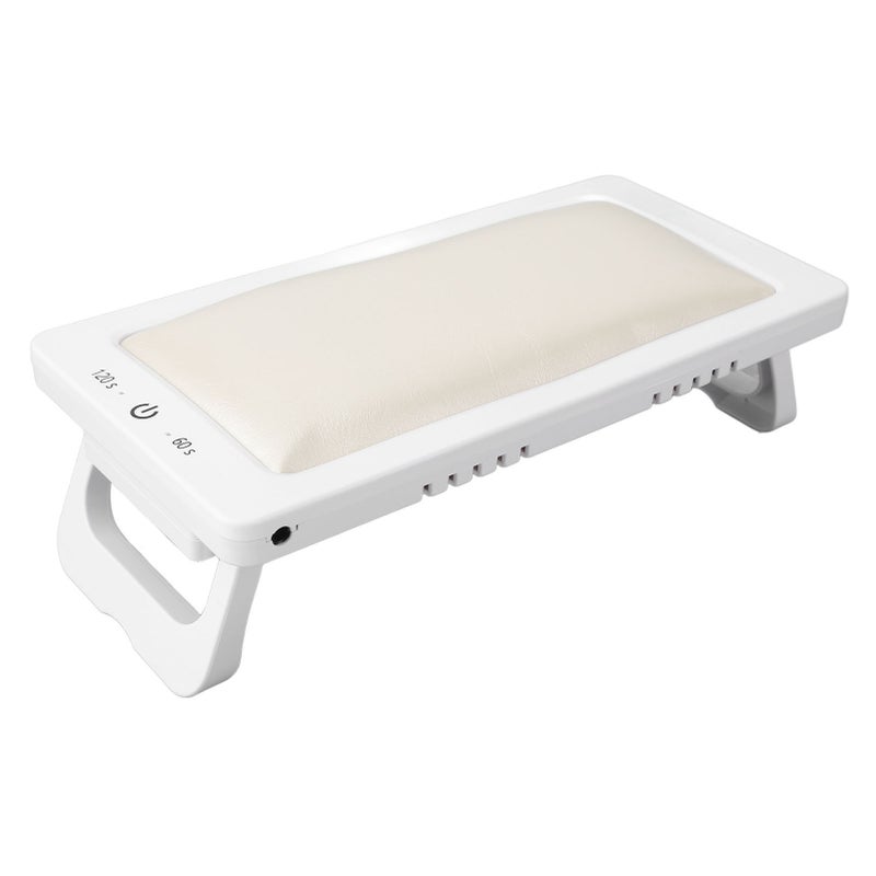 Foldable Nail Gel Dryer 27pcs Light Chips 2 Timing PU Leather Hand Pillow Nail Polish Curing Lamp White - Image 5