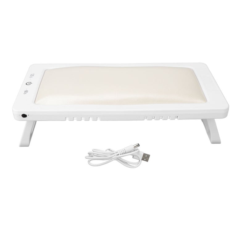 Foldable Nail Gel Dryer 27pcs Light Chips 2 Timing PU Leather Hand Pillow Nail Polish Curing Lamp White - Image 1
