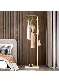 Beauenty Metal Coat Rack with 3 Hooks and Stable Base, Modern Coat Tree with Crossbar, L Shaped Coat Hanger Stand, Perchero De Pie, Free Standing Coat Rack for Entryway and Corner  - Image 1