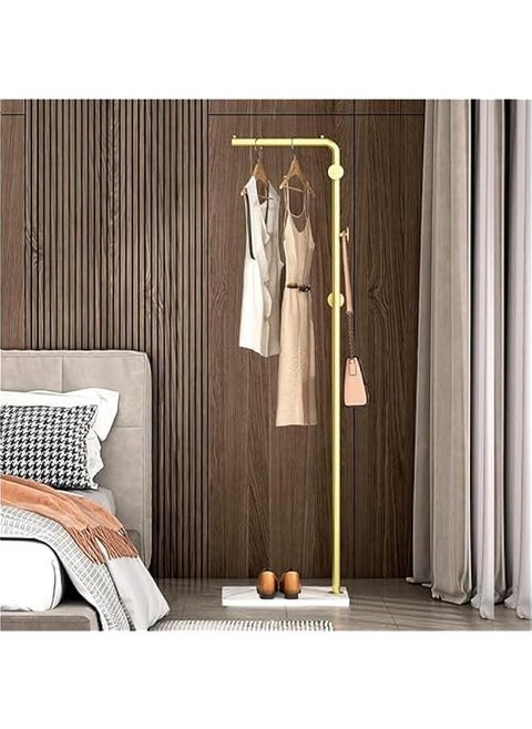 Metal Coat Rack with 3 Hooks and Stable Base, Modern Coat Tree with Crossbar, L Shaped Coat Hanger Stand, Perchero De Pie, Free Standing Coat Rack for Entryway and Corner