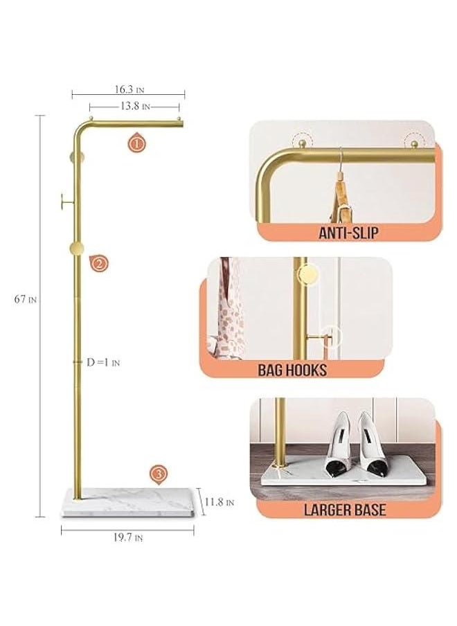 Beauenty - Metal Coat Rack with 3 Hooks and Stable Base, Modern Coat Tree with Crossbar, L Shaped Coat Hanger Stand, Perchero De Pie, Free Standing Coat Rack for Entryway and Corner - Image 1