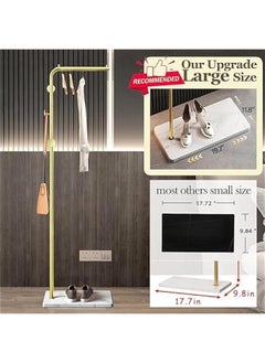 Beauenty Metal Coat Rack with 3 Hooks and Stable Base, Modern Coat Tree with Crossbar, L Shaped Coat Hanger Stand, Perchero De Pie, Free Standing Coat Rack for Entryway and Corner  - Image 4