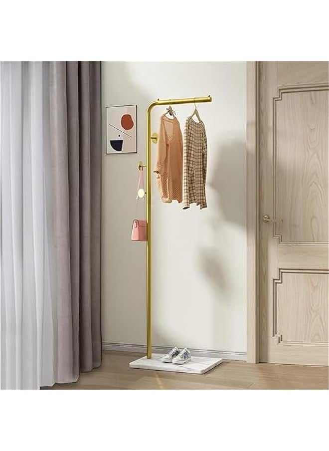 Beauenty - Metal Coat Rack with 3 Hooks and Stable Base, Modern Coat Tree with Crossbar, L Shaped Coat Hanger Stand, Perchero De Pie, Free Standing Coat Rack for Entryway and Corner - Image 1