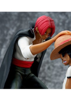 Furtey Anime One Piece Figure Shanks Touching Luffy Figure Anime Model Ornament Super Collectible Model Statue Anime Figure Toy 18CM  - Image 4