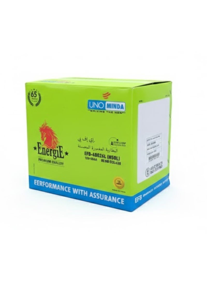 UNO MINDA EFB 48D26L (N50L) Enhanced Flooded Battery - 12V, 50Ah | Start & Stop Technology - Image 3