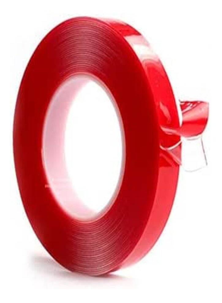 Double Sided Adhesive Tape Roll, Heat Resistant Acrylic for Car, Cell Phone, home and office Repair , 2 cm Width ,Red