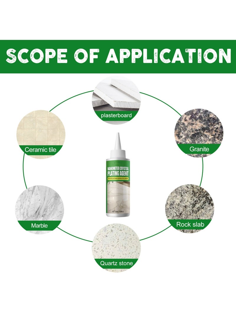 Stone Crystal Plating Agent, Marble Nano Crystal-Plating Agent, Nano Crystal Coating Agent for Tile and Furniture, for Everyday Floor Cleaning Kitchen Cleaning Supplies