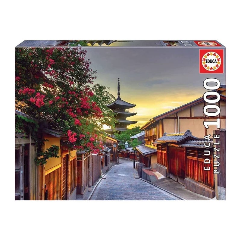Educa - Yasaka Pagoda, Kyoto, Japan - 1000 Piece Jigsaw Puzzle - Puzzle Glue Included - Completed Image Measures 26.8" x 18.9" - Ages 14+ - Image 1