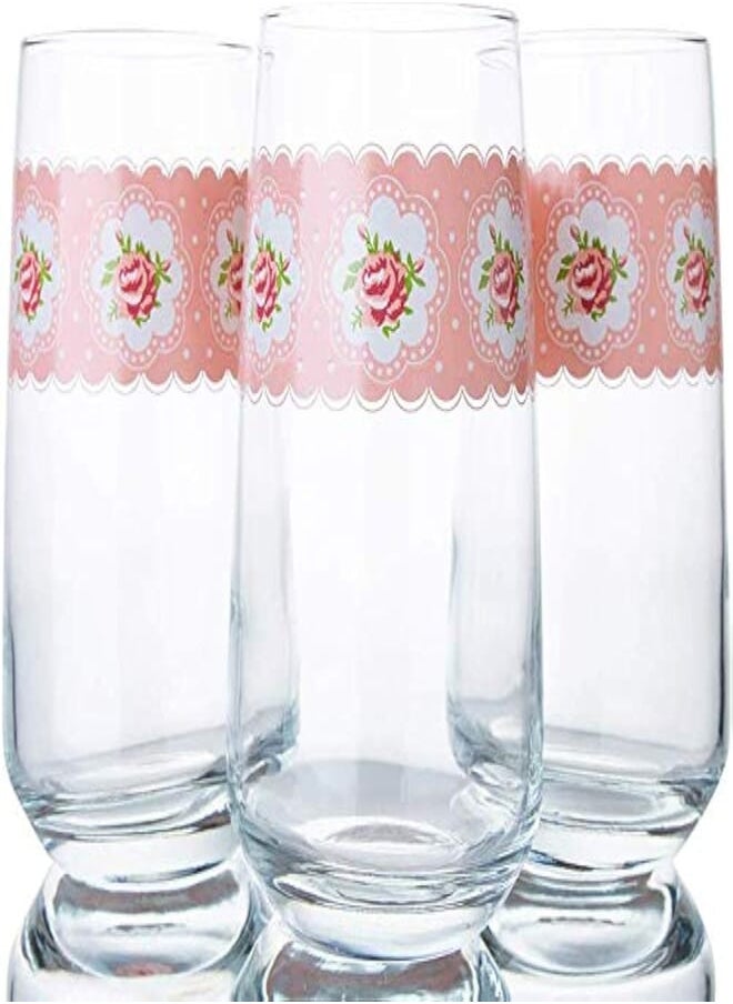 LAV - LAV Flower Pattern Hi Ball Glass / 3 Pcs /480ml /Elegant design, Trusted Brand, attractive shape of smoothies, Juices, Cocktails/High Quality Materials - Image 1